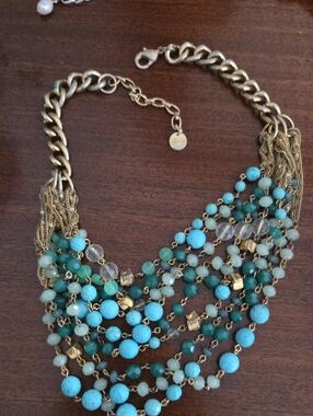 Stella & Dot Turquoise and Green Multi-Strand Necklace